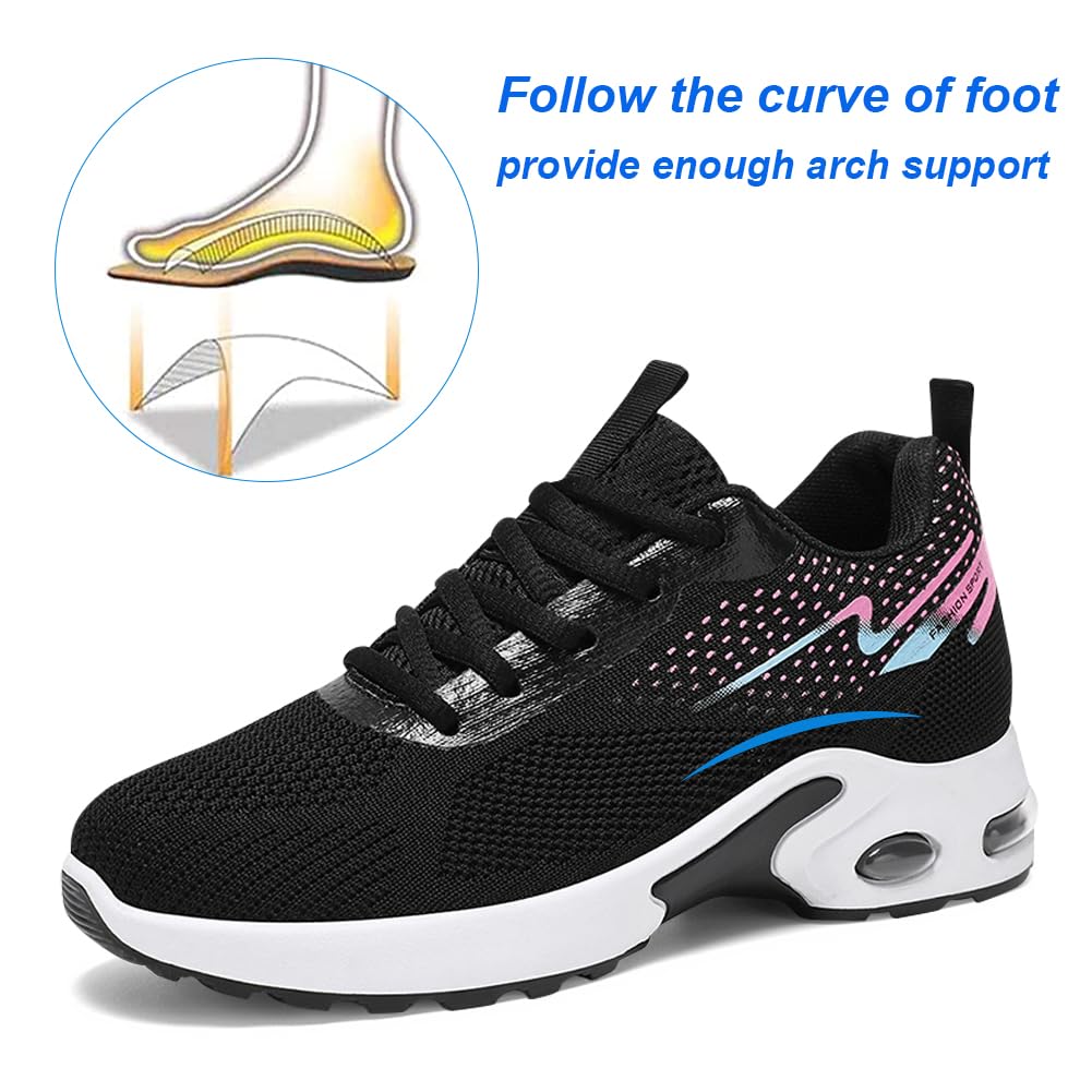Padgene Womens Sneakers Air Cushion Running Shoes Lightweight Tennis Walking Shoes Mesh Breathable Gym Work Fashion Sneakers Athletic Comfortable CasualPadgene Womens Sneakers Air Cushion Running Shoes Lightweight Tennis Walking…size8