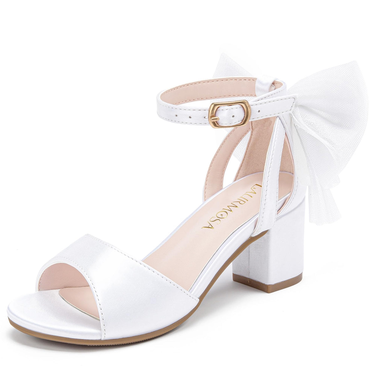 LAURMOSA High Heels for Girls Dress Shoes for Kids Flower Girl White Size 4LAURMOSA High Heels for Girls Dress Shoes for Kids Flower Girl White Size 4