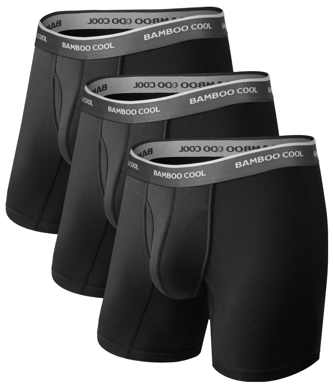 BAMBOO COOL Ultra Soft Mens Underwear Boxer Briefs Multi-pack | Bamboo Fabric‌,No Ride Up,More Breathable Than Cotton