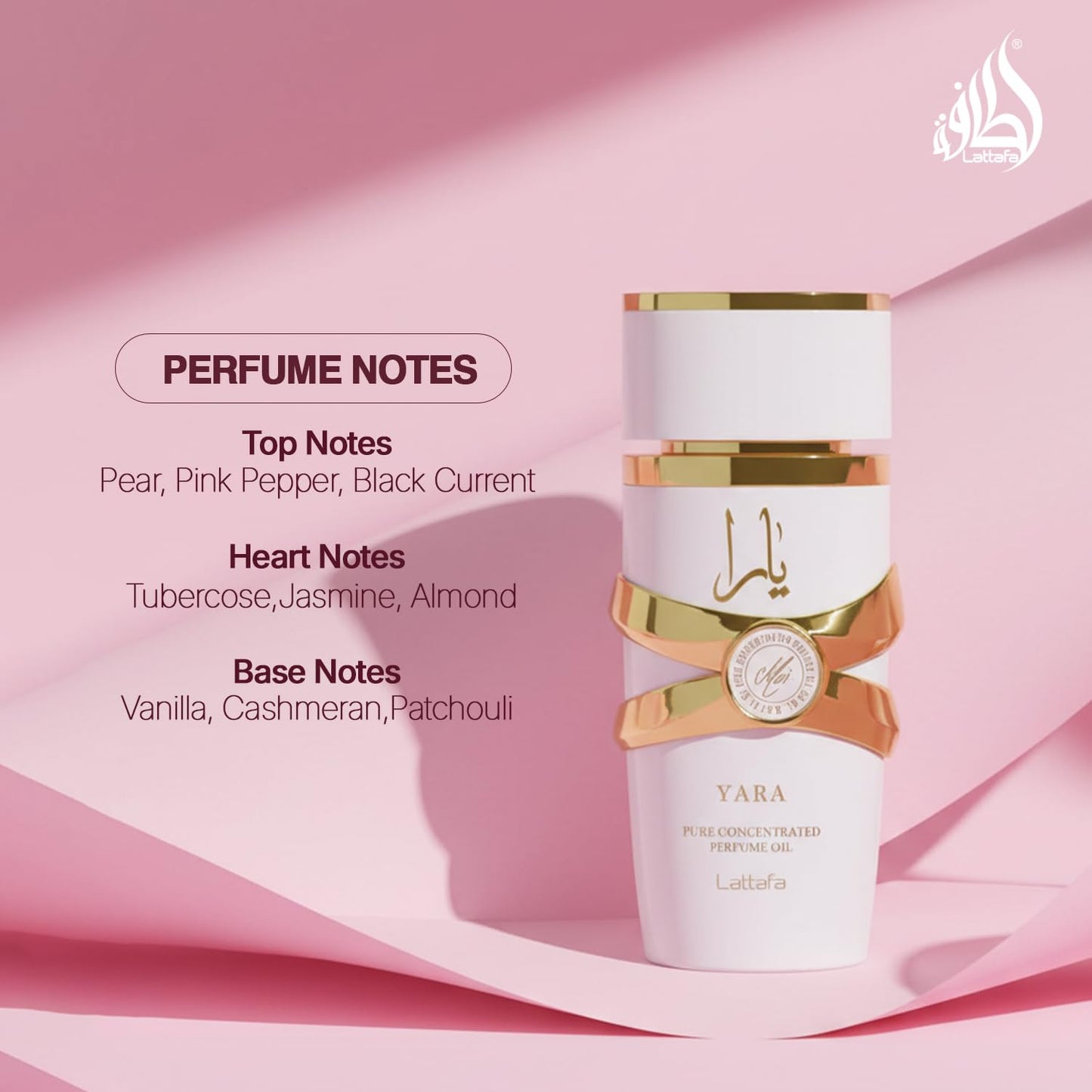 Lattafa Yara – Floral, Gourmand, Fruity, Musky – Pure Concentrated Perfume Oil Long-Lasting Fragrance for Women, 0.67 Ounce / 20 ml