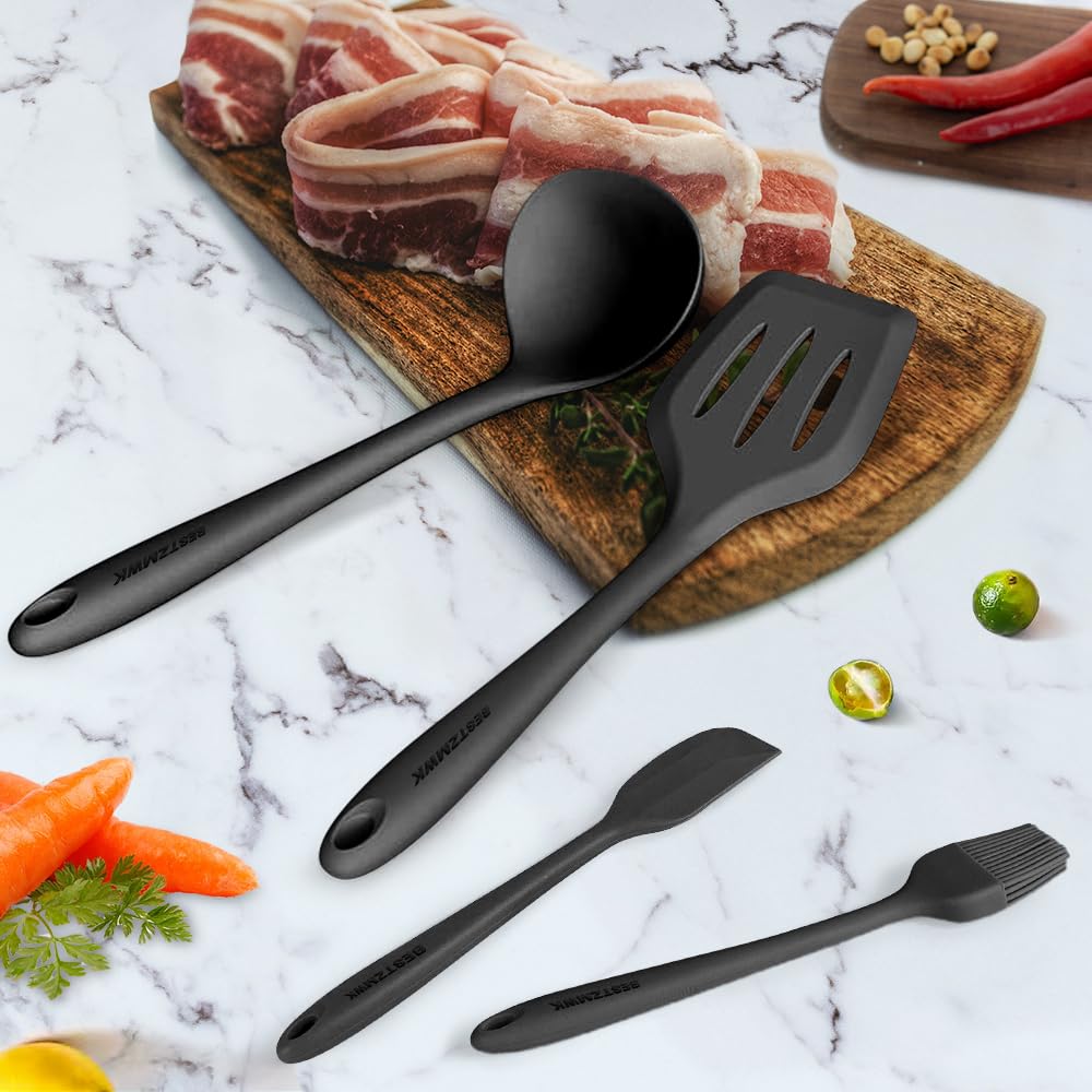 Kitchen Utensil Set - 11 Cooking Utensils - Colorful Silicone Kitchen Utensils - Nonstick Cookware with Spatula Set - Colored Best Kitchen Tools Kitchen Gadgets