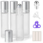 PrettyCare 4 Pack Amber Glass Oil Roller Bottles for Essential Oils 10ml, Roll On Bottles with Stainless Steel Roller Ball Leak-Proof Perfume Travel Refillable Bottle Empty, Beauty & Personal Care