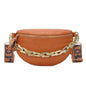 Thick Chain Women's Fanny Pack Plaid leather Waist Bag Shoulder Crossbody Chest Bags Luxury Designer Handbags Female Belt Bag
