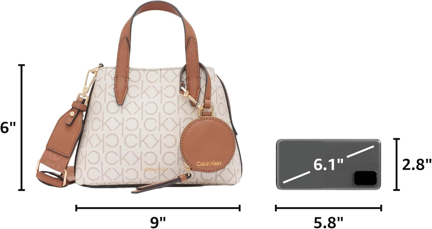Calvin Klein Women's Millie 2 in 1 Triple Compartment Mini Satchel Crossbody