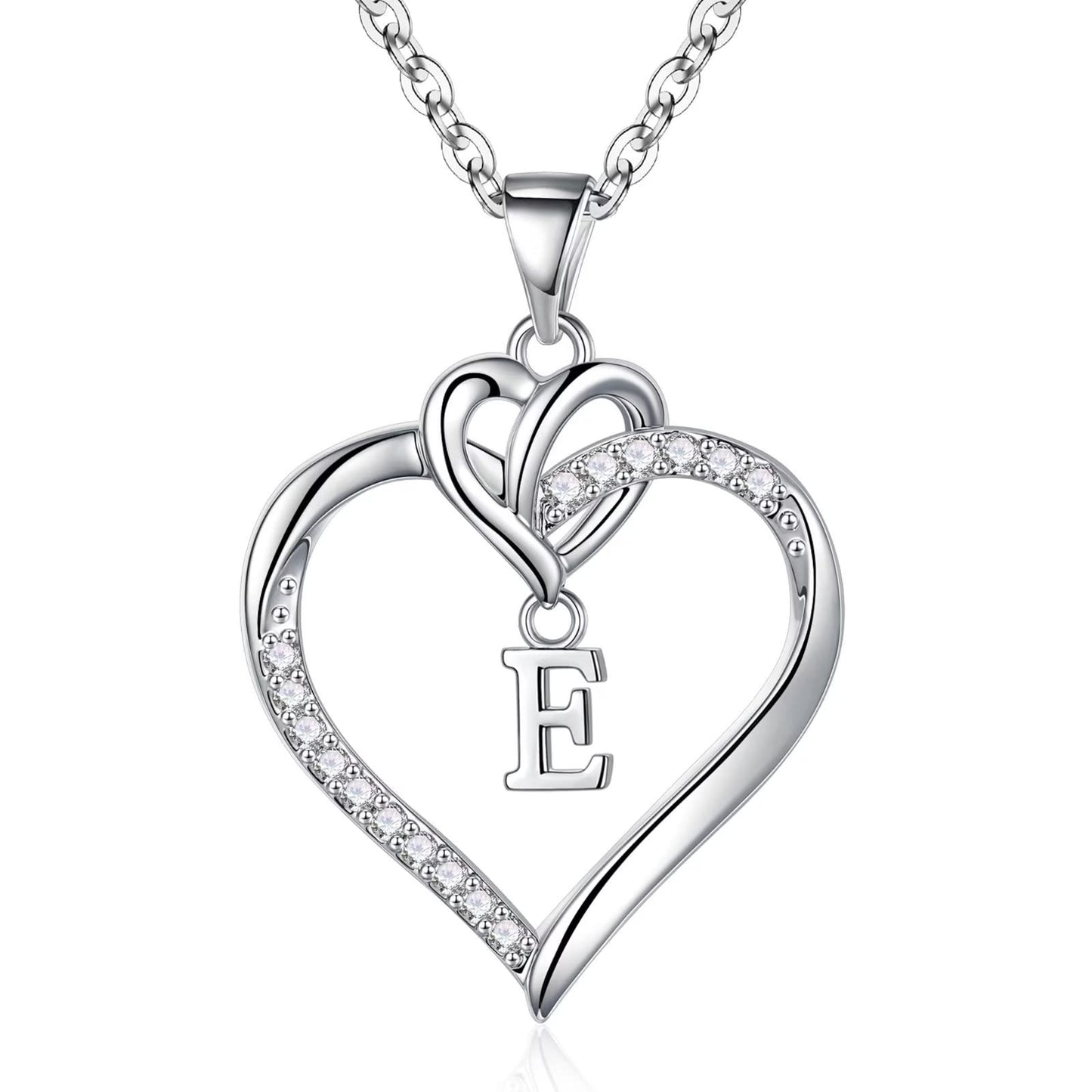 STORUP Heart Initial Necklaces for Women Girls, 14K-Gold-Plated Initial A-Z Heart Necklaces for Teen Girl Jewelry Birthday Gifts for Girls Women Her Wife Mom