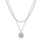 Yoosteel Layered Initial Necklaces for Women Trendy - 14K Gold-Plated Dainty Layering Paperclip Chain Coin Initial Necklace Jewelry Gifts for Women Mom Wife Teen Girls
