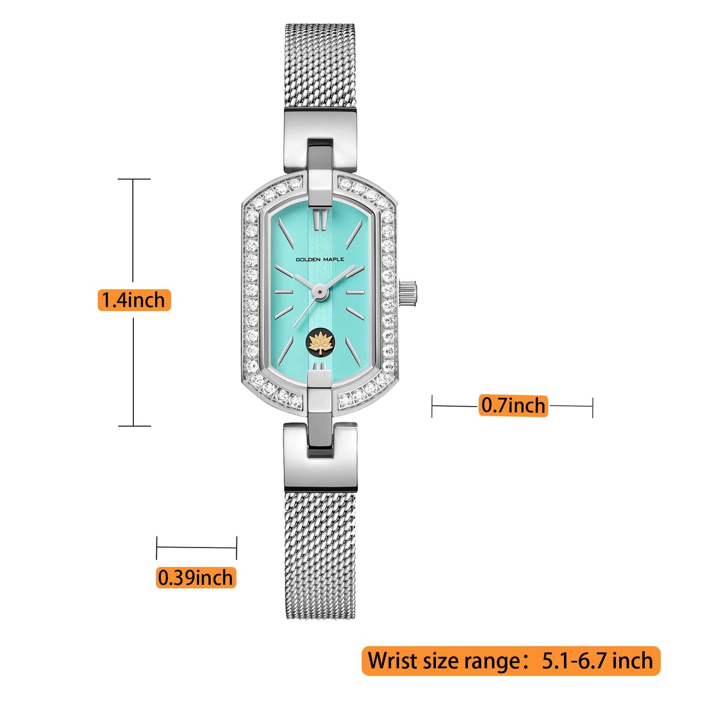 Golden Maple Watches for Women, Small Oval Stainless Steel Case, Mother fo Pearl Dial, Dainty Ladies Watches, Luxury Gifts for Her