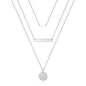 Turandoss Dainty Layered Choker Necklace, Handmade Y Pendant Necklace Multilayer Bar Disc Necklace Adjustable Layering Choker Necklaces for Women