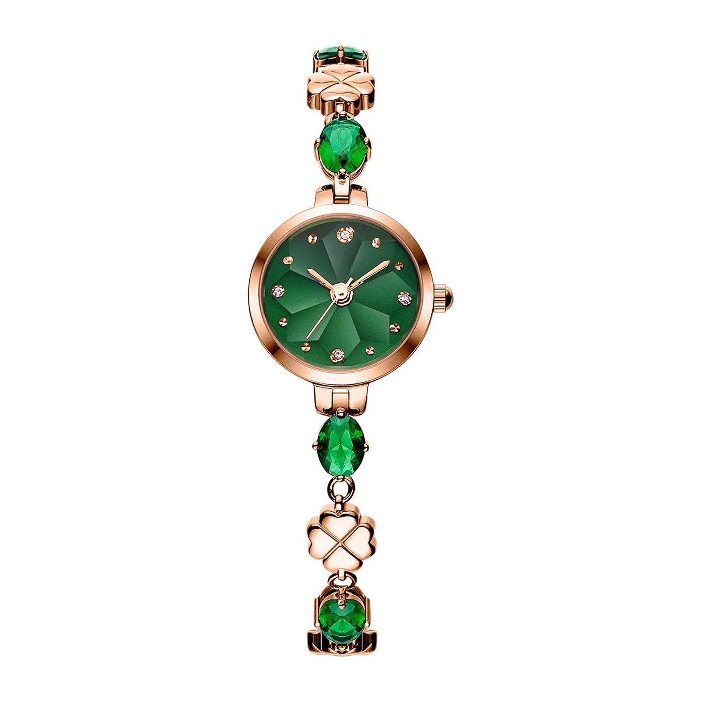TIME100 Women's Bracelet Watches Ladies Quartz Wrist Watch with Green Dial Bezel with Crystals in Movement Bracelet Strap with Diamonds Waterproof