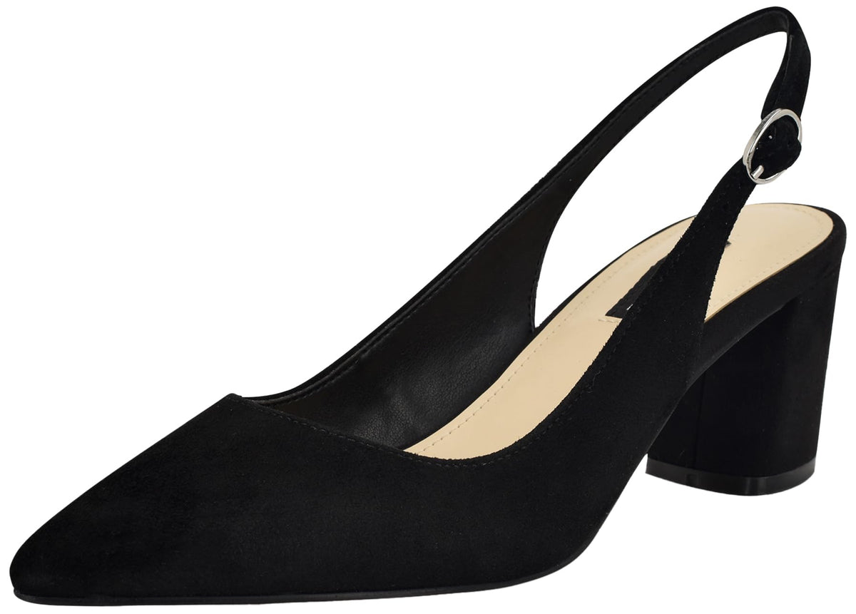 Nine West Women's Kamsee Slingback, Black Suede 001, 8.5Nine West Women's Kamsee Slingback, Black Suede 001, 8.5
