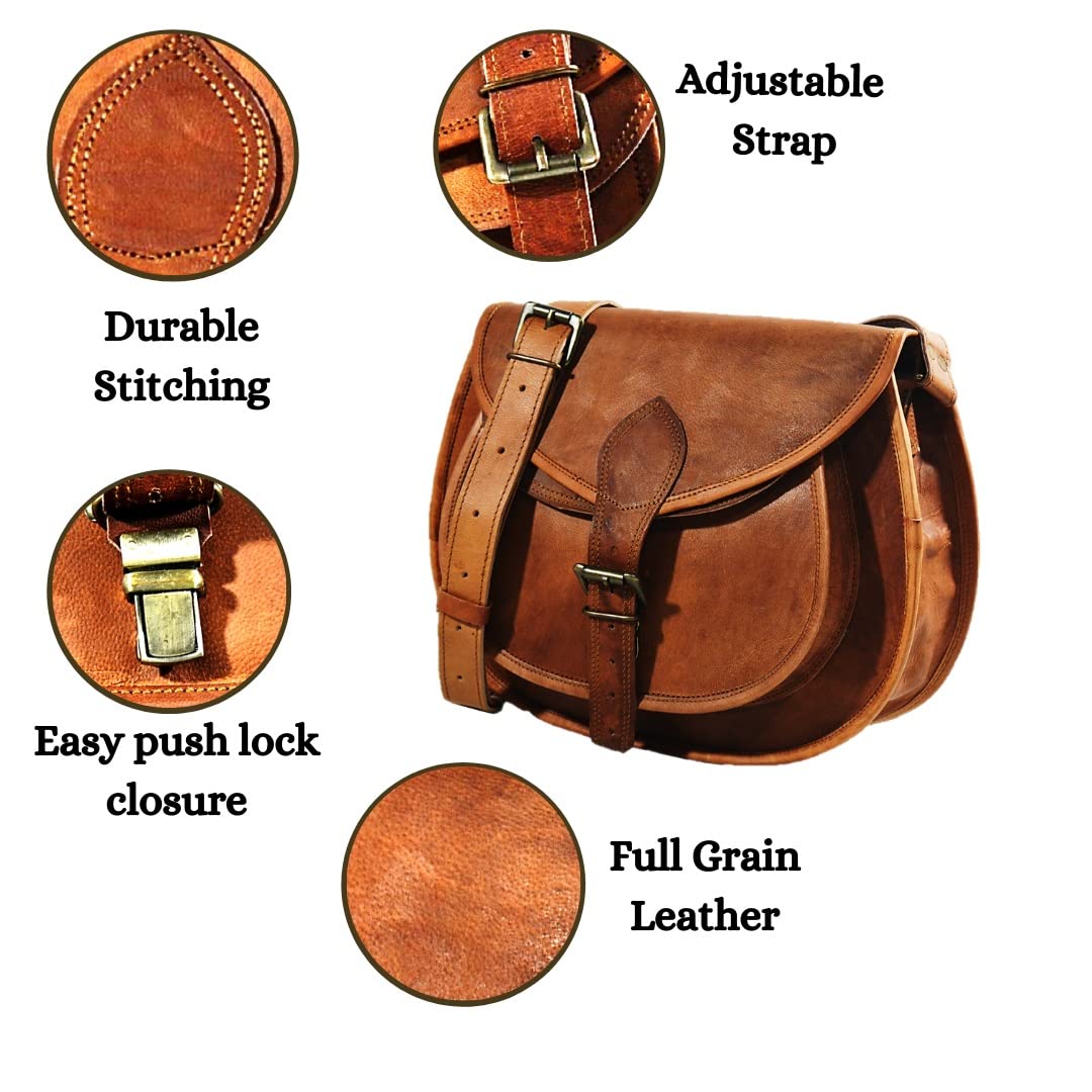 Satchel And Fable Handmade Vintage Crossbody Leather Bags for Women Shoulder Handbag
