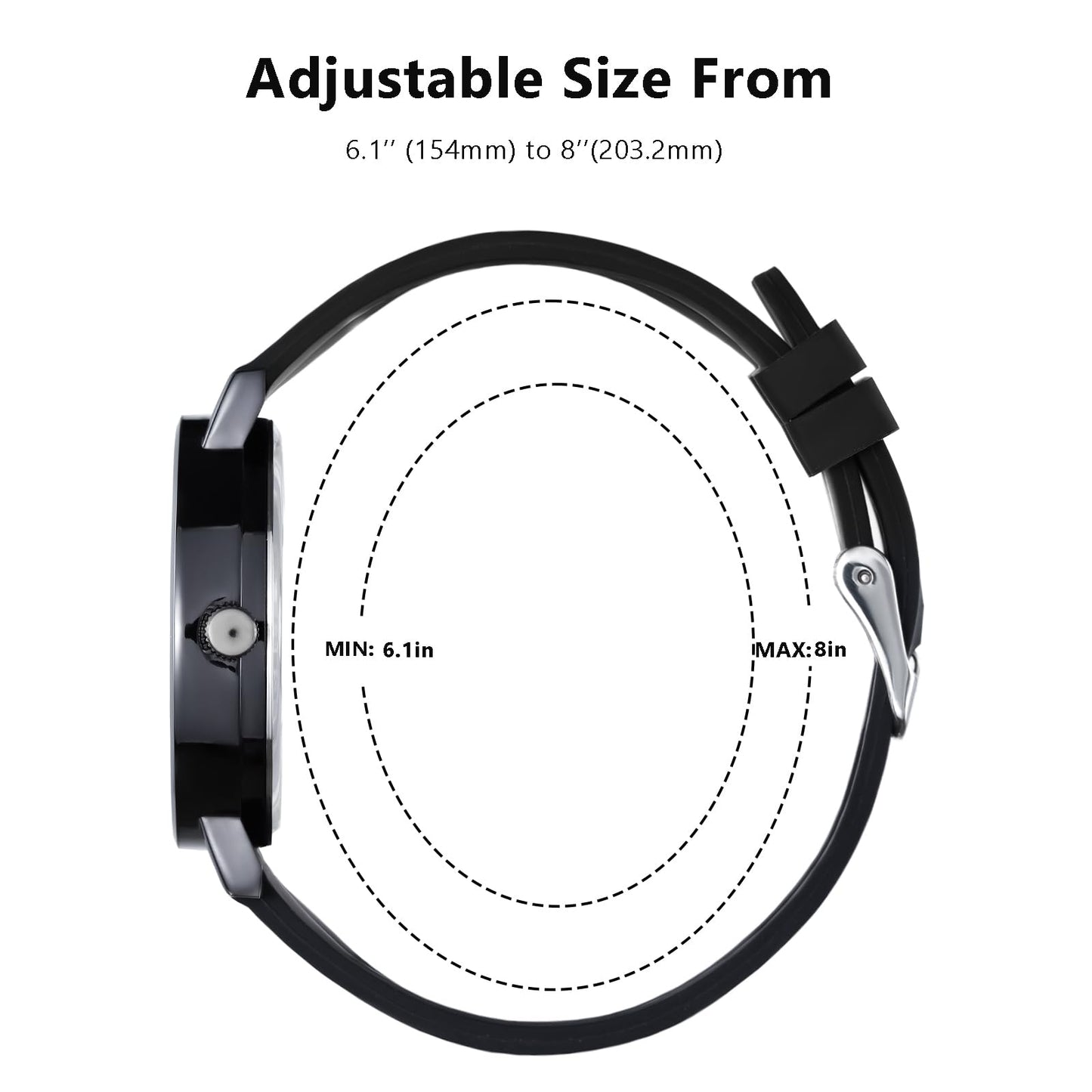 Women's Analog Nurse Watch with Second Hand for Nursing, 12/24 Time, Silicone Band, Easy Read