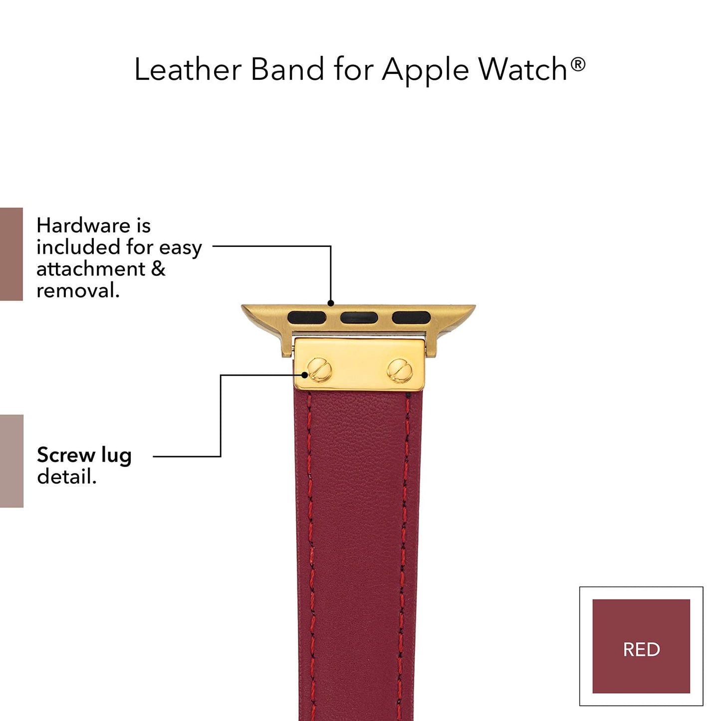 Anne Klein Leather Fashion Band for Apple Watch Secure, Adjustable, Apple Watch Band Replacement, Fits Most Wrists