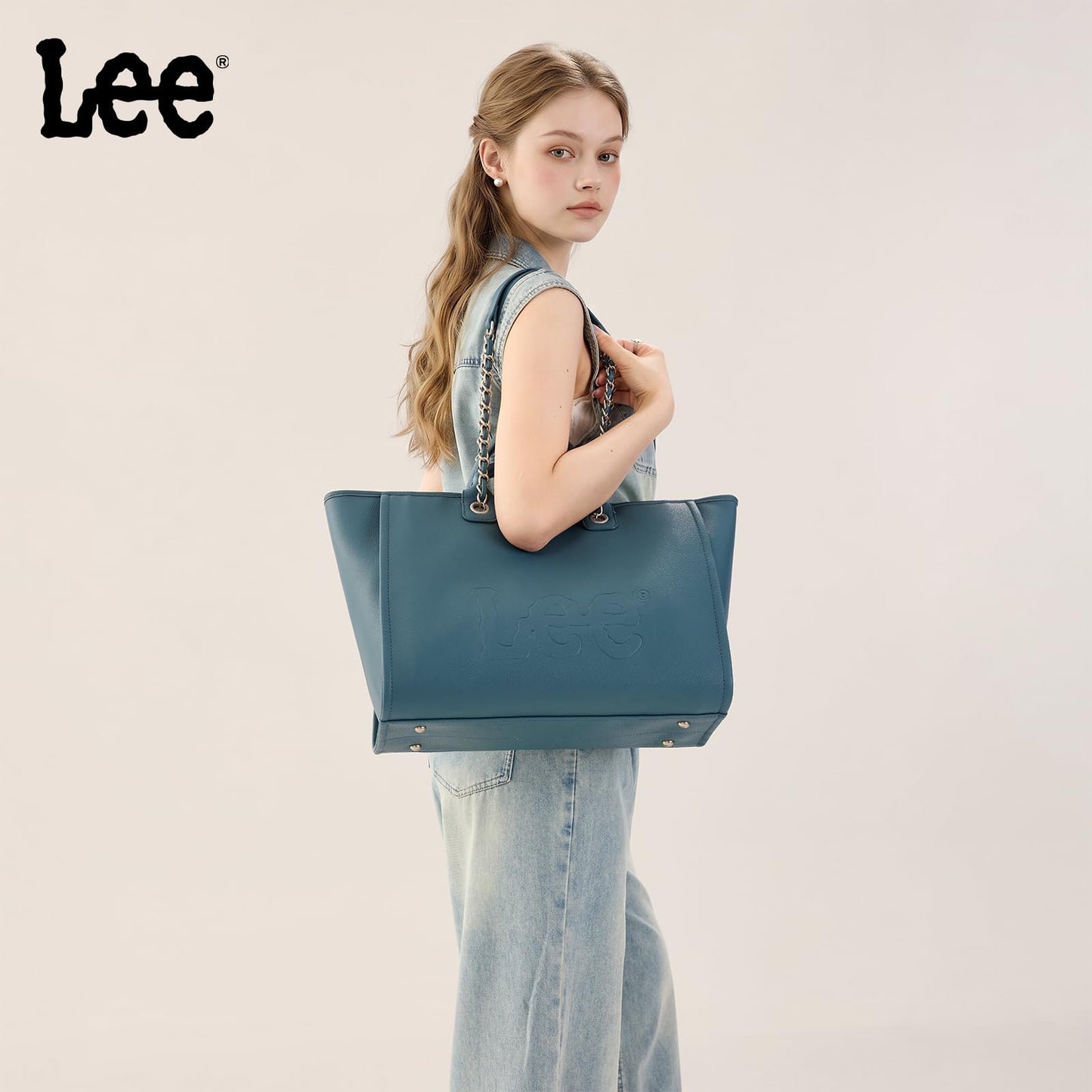 Lee Large Shoulder Tote Bag for Women Vegan Leather Top-Handle Bag