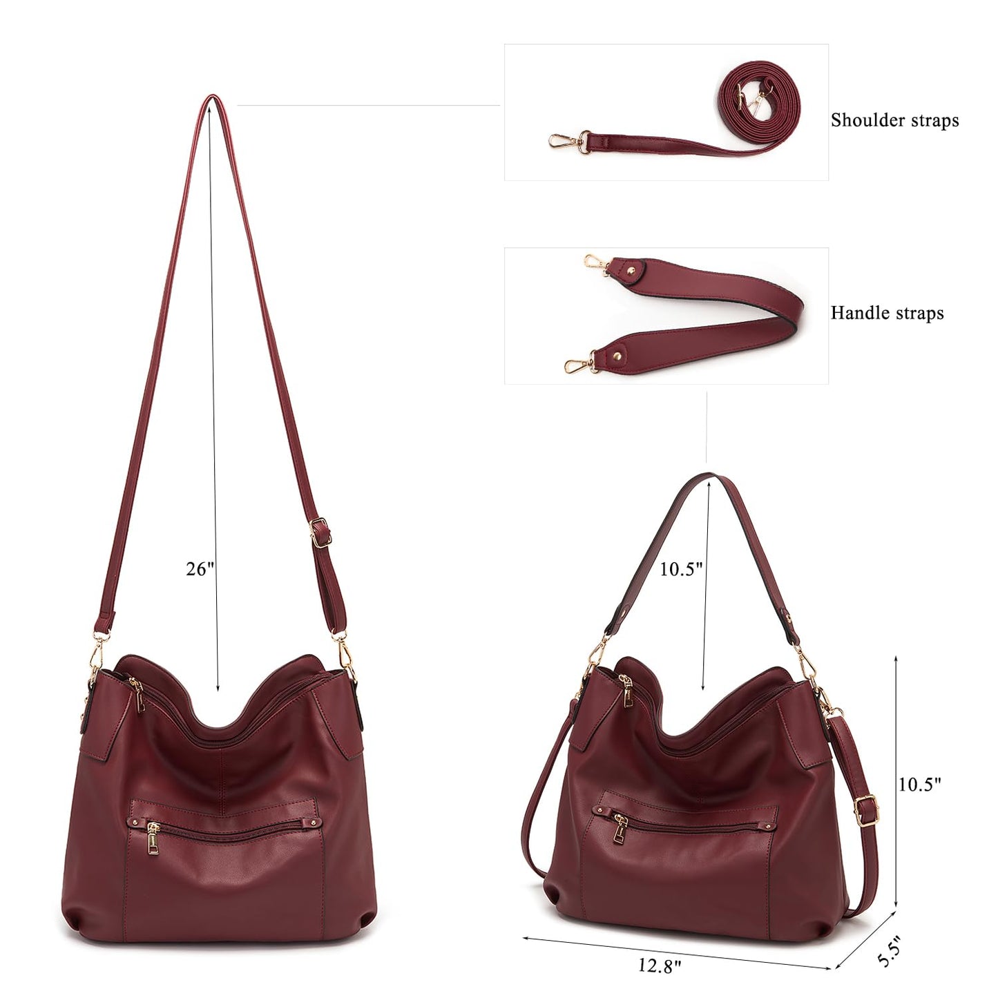 Large Crossbody Bags Ladies Shoulder Handbags Purse and Wallet Set for Women Totes Hobo Purses