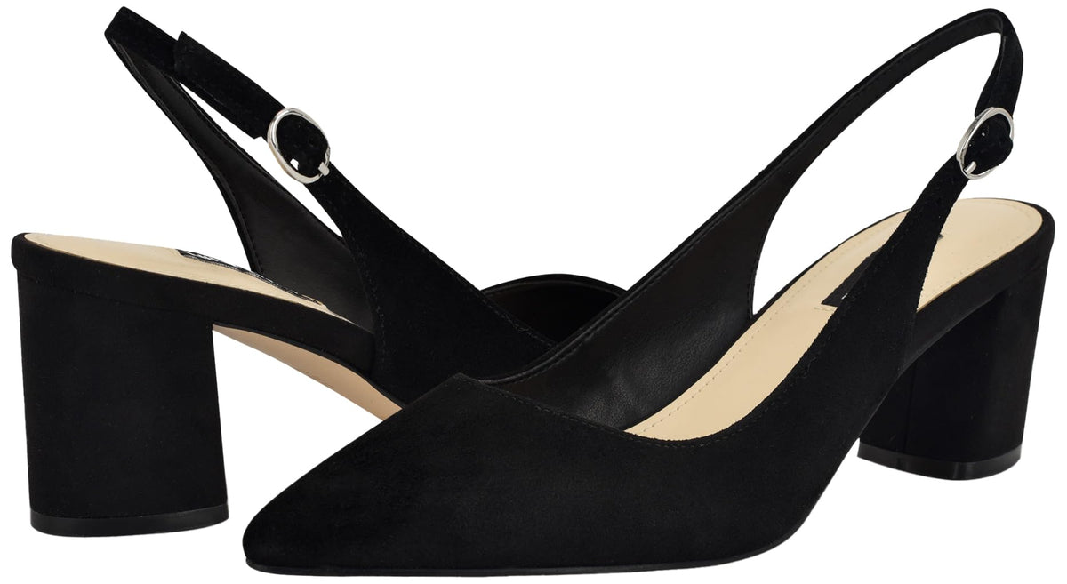 Nine West Women's Kamsee Slingback, Black Suede 001, 8.5Nine West Women's Kamsee Slingback, Black Suede 001, 8.5