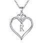 STORUP Heart Initial Necklaces for Women Girls, 14K-Gold-Plated Initial A-Z Heart Necklaces for Teen Girl Jewelry Birthday Gifts for Girls Women Her Wife Mom