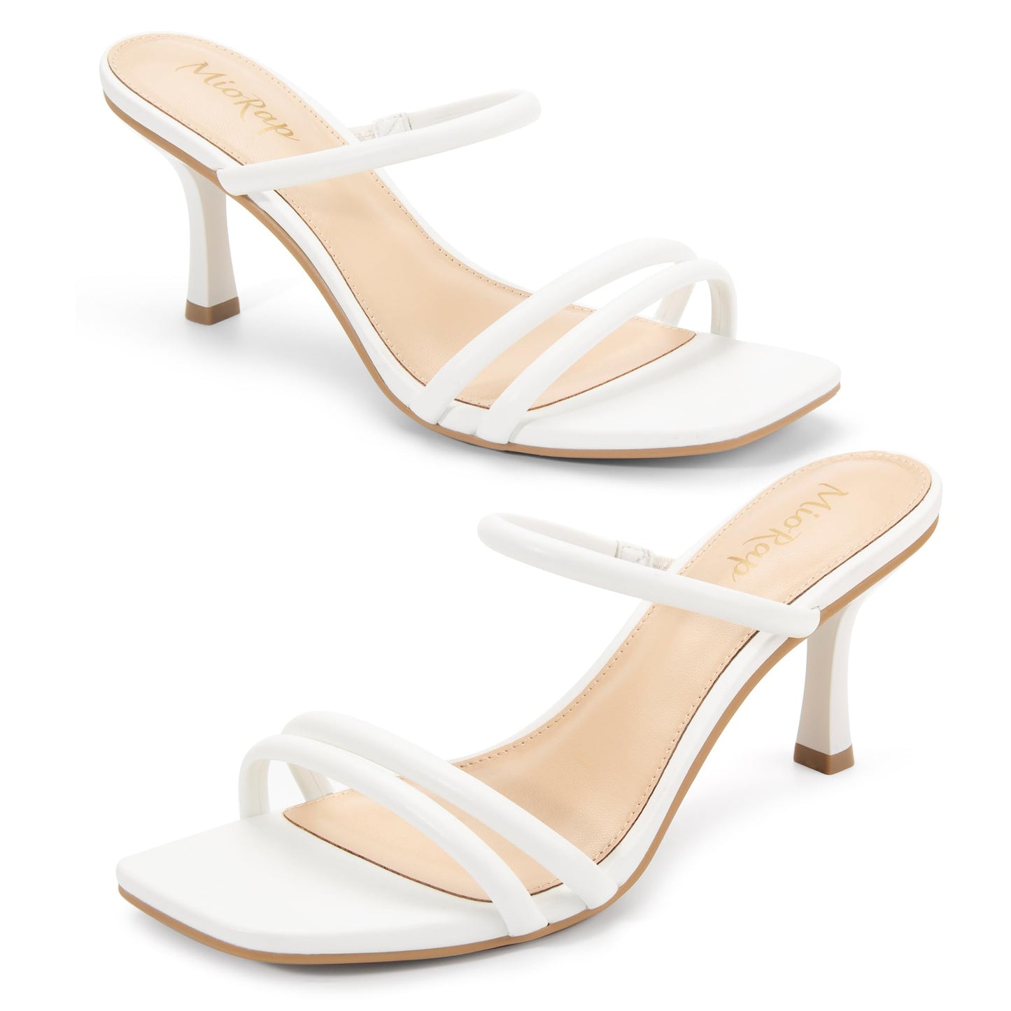 Heels for Women Square Open Toe Strappy Mules Women's Heeled Sandals Summer Dressy Comfort Sexy Shoes Weeding Party