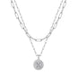 Yoosteel Layered Initial Necklaces for Women Trendy - 14K Gold-Plated Dainty Layering Paperclip Chain Coin Initial Necklace Jewelry Gifts for Women Mom Wife Teen Girls