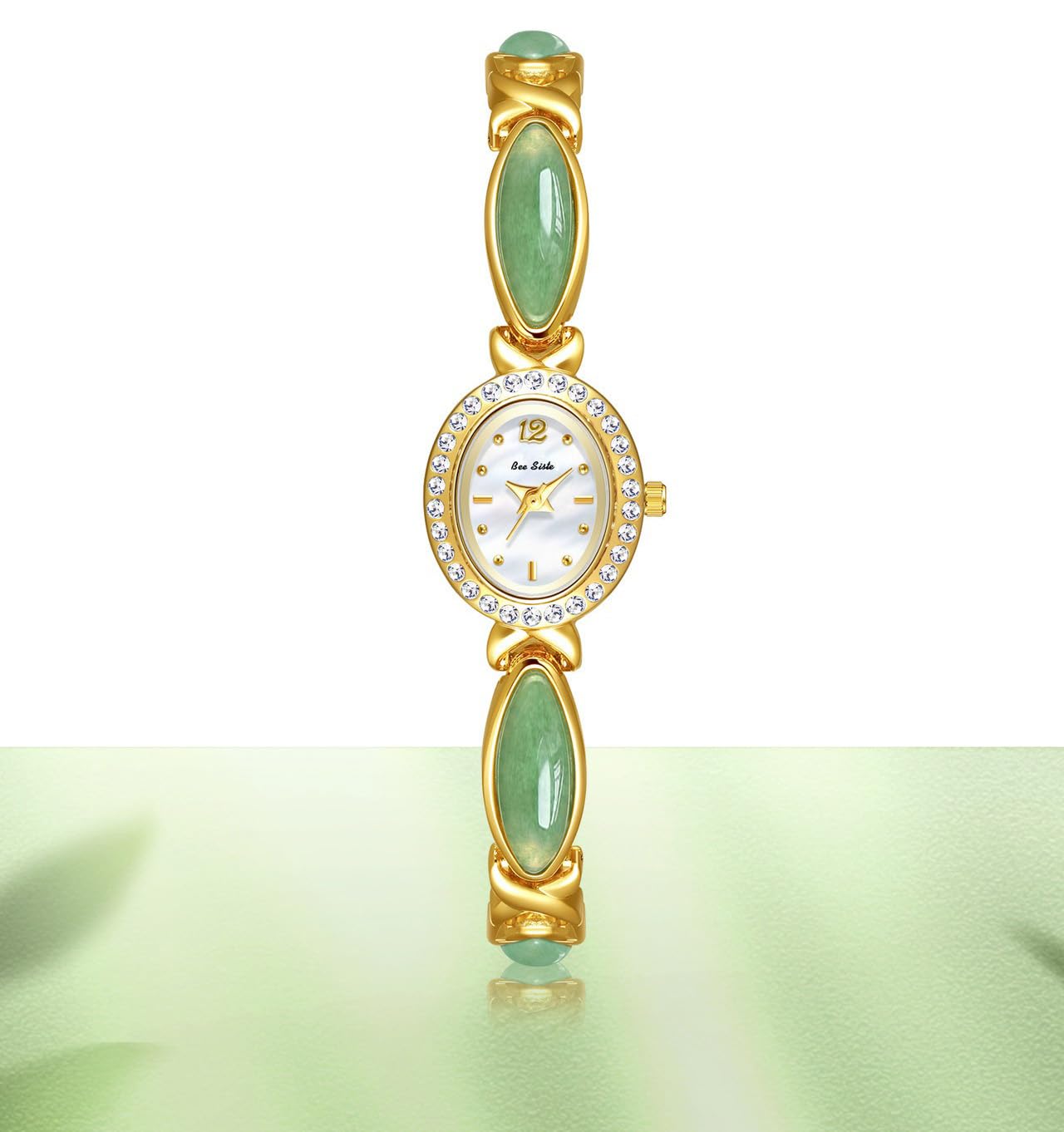 LOREO Elegant Women’s Gold Bracelet Watch Vintage Oval Dial, Waterproof Quartz Movement, Small Face Dress Watch for Ladies
