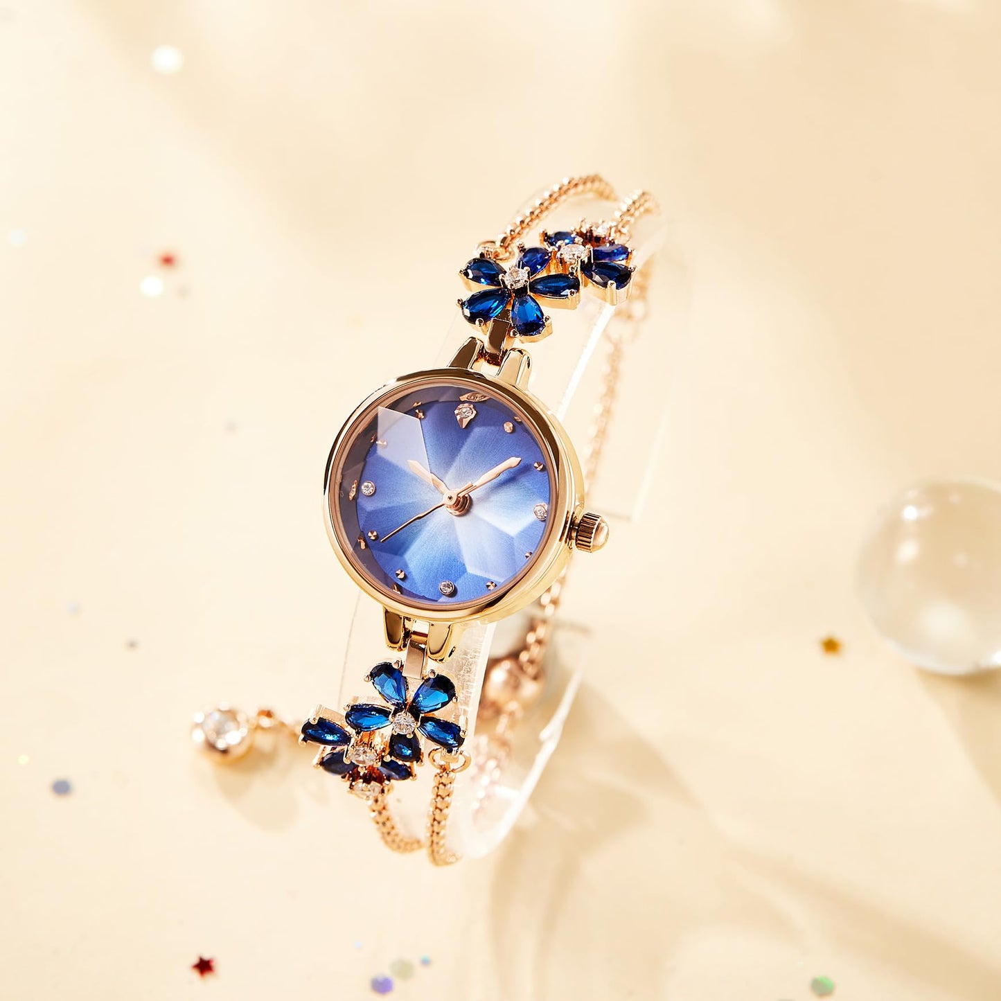 TIME100 Women's Bracelet Watches Ladies Quartz Wrist Watch with Green Dial Bezel with Crystals in Movement Bracelet Strap with Diamonds Waterproof