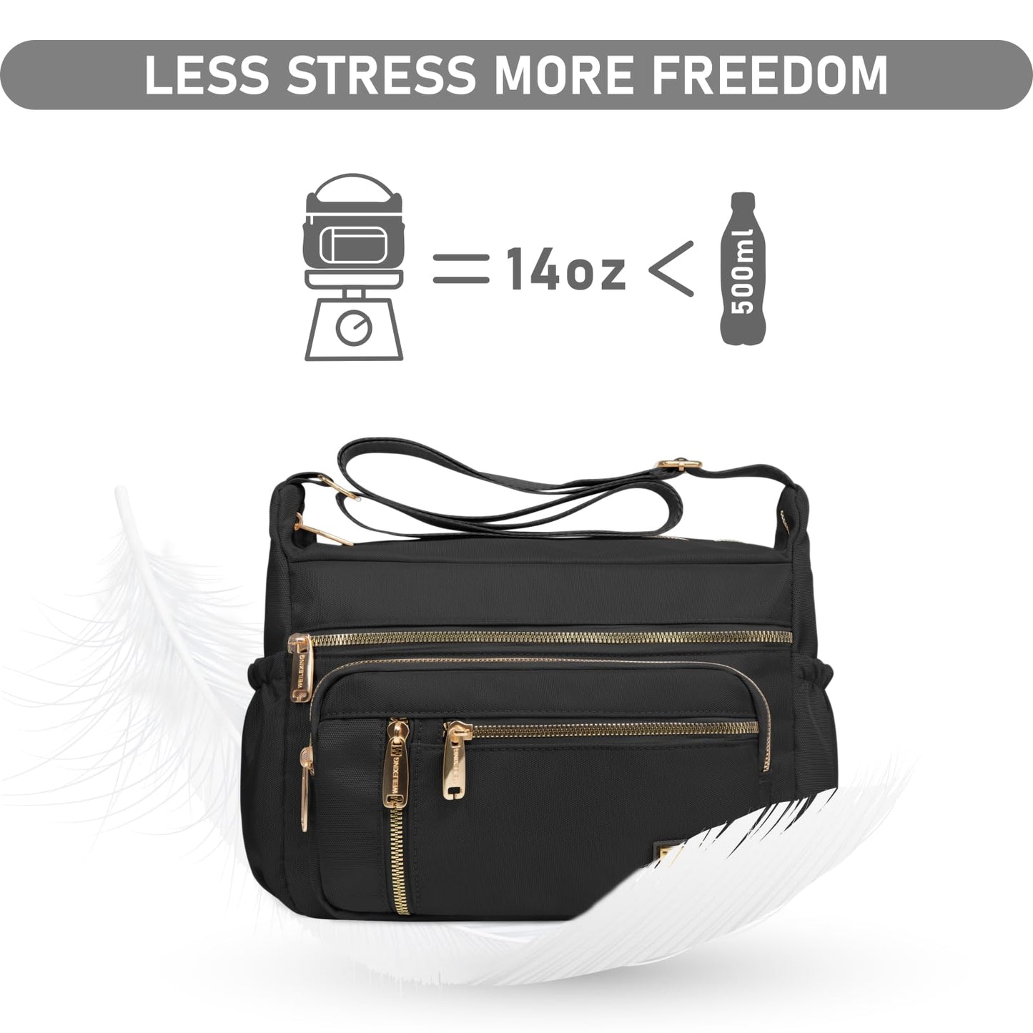 NPBAG Crossbody Bag for Women, Shoulder Purse Handbag Messenger Bag, Trendy Pocketbooks, Waterproof and Multi-Pockets