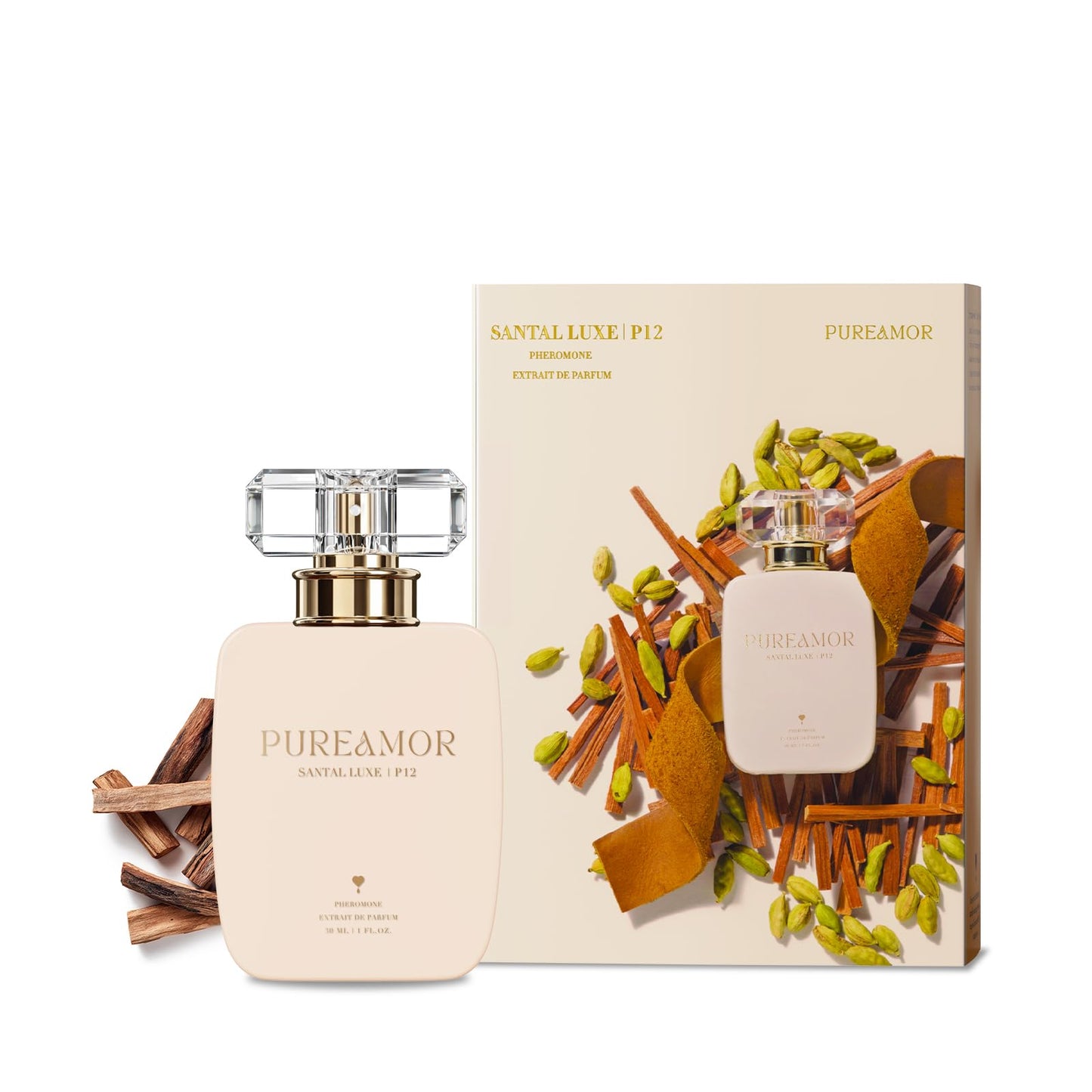 PUREAMOR Pheromone Perfume for Women, Moonlight Mellow Extrait de Parfum - Long Lasting Sweet Floral Gourmand Scent, 30% High Concentration, Full Size Fragrance Spray, 1.0 oz / 30 ml