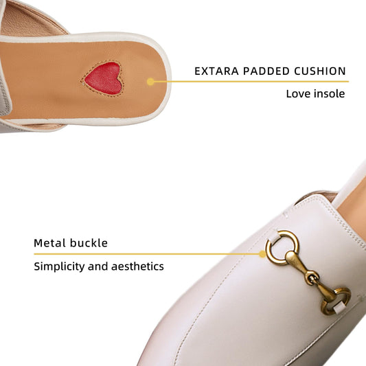 Vertundy Women's Mules Loafers Low Heel Flats Leather Slip On Backless Sandals for Girls Lady Work SlidesVertundy Women's Mules Loafers Low Heel Flats Leather Slip On Backless Sandals for Gi… 7.5