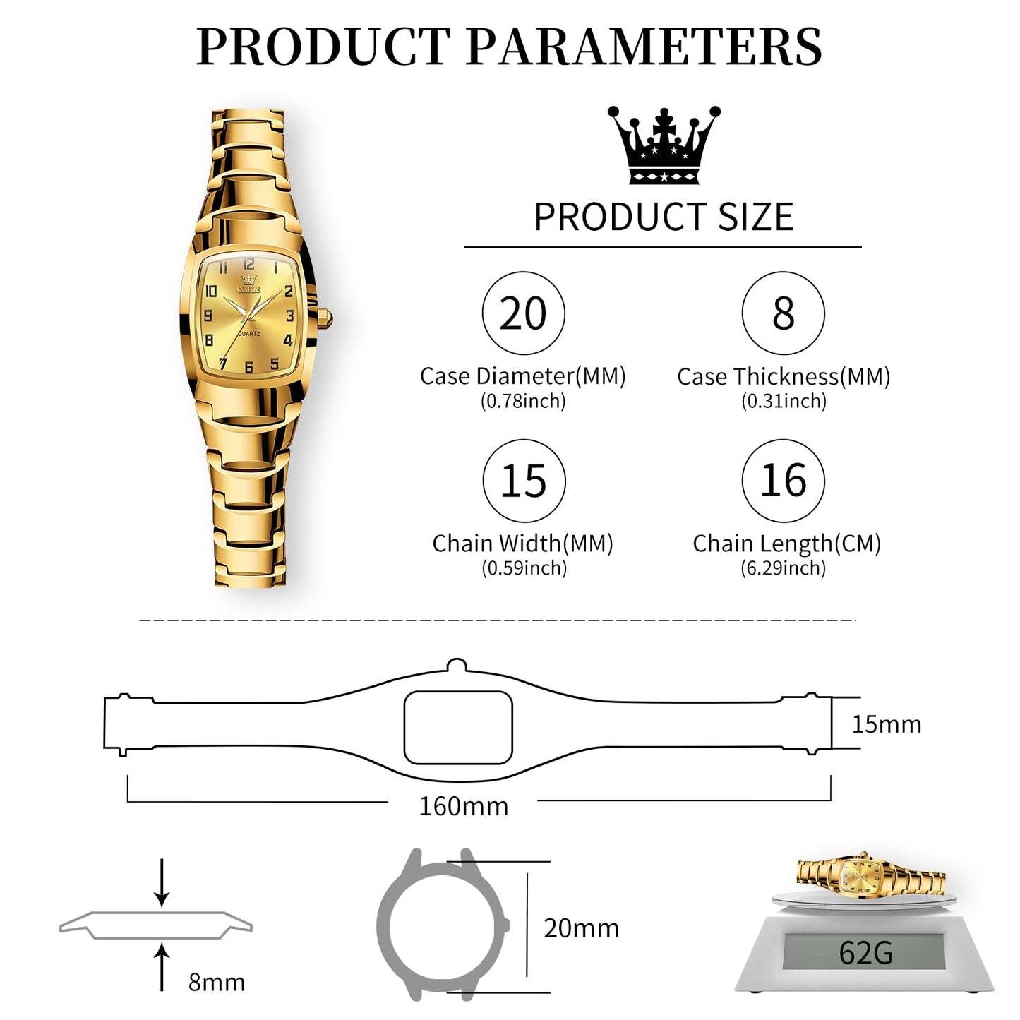 OLEVS Watch Women Luxury Dainty Vintage Square/Round Small Watches for Women Waterproof Stainless Steel Analog Women's Watches with Day Date Fashion Dress Easy Read Female Watch Reloj para Mujer