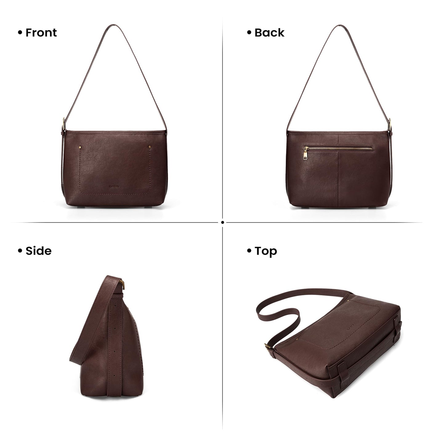 befen Genuine Leather Purses for Women, RFID Medium Leather Crossbody Bags Shoulder Purse Handbags
