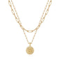 Yoosteel Layered Initial Necklaces for Women Trendy - 14K Gold-Plated Dainty Layering Paperclip Chain Coin Initial Necklace Jewelry Gifts for Women Mom Wife Teen Girls