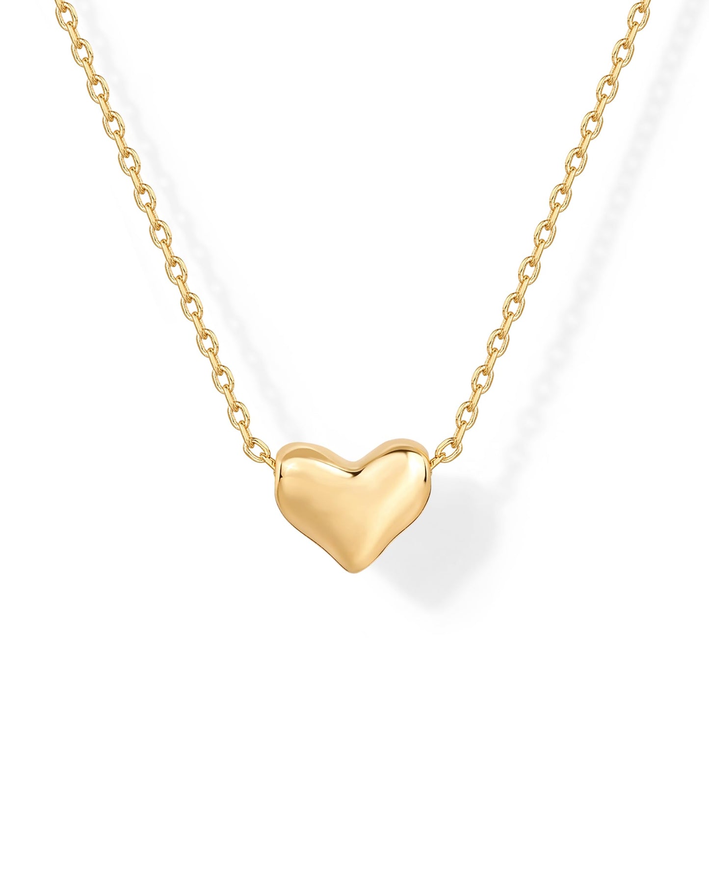 PAVOI 14K Gold Plated Cubic Zirconia Heart Necklace | Cute Dainty Love Pendant Necklaces for Women - Valentines Day Trendy Jewelry