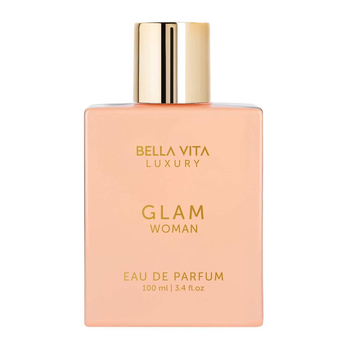 Bellavita Luxury Glam Eau de Parfum | 100 ml (3.4 fl.oz.) | Perfume for Women | White Floral, African Orange, Jasmine, and Patchouli Notes | Long Lasting Fragrance | Mother's Day present | for women