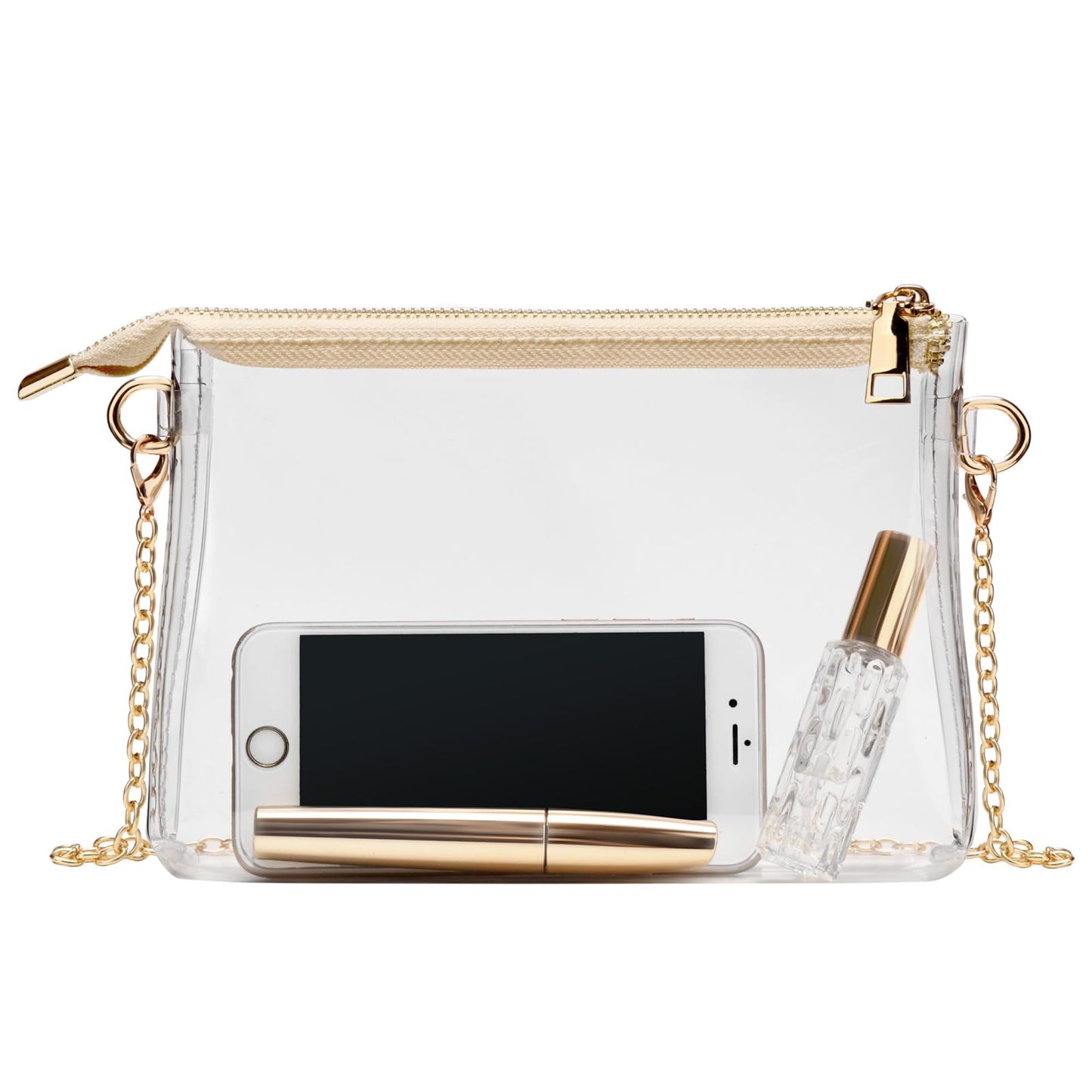 BS-VOG Clear Purse for Women - Stadium Approved Small Crossbody Bag with Zipper, Clear Stadium Bag for Concerts, Sports