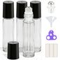 PrettyCare 4 Pack Amber Glass Oil Roller Bottles for Essential Oils 10ml, Roll On Bottles with Stainless Steel Roller Ball Leak-Proof Perfume Travel Refillable Bottle Empty, Beauty & Personal Care
