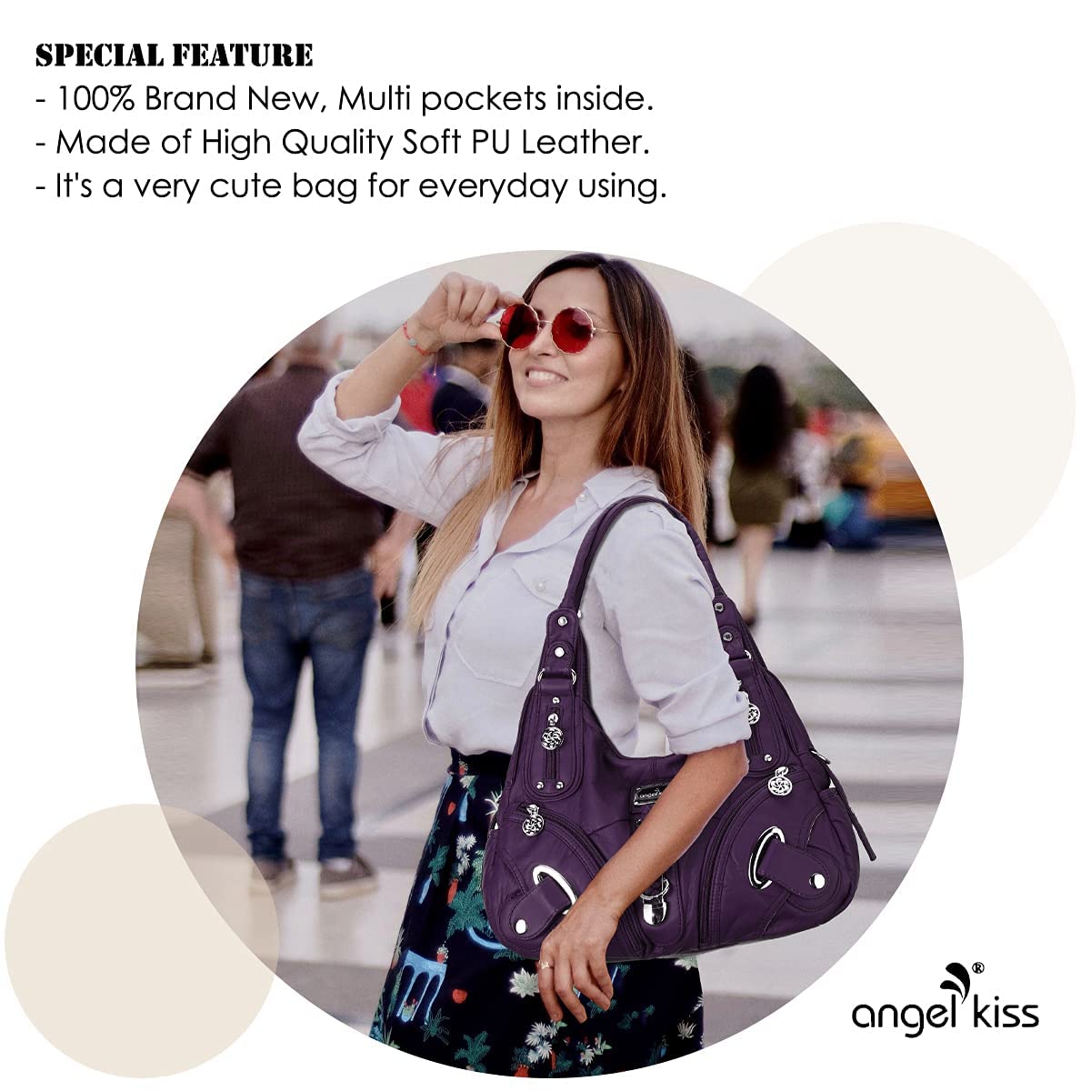 Angelkiss Hobo Purses and handbags for Women Satchel Handbag Women Purses Large Daily Shoulder Bags