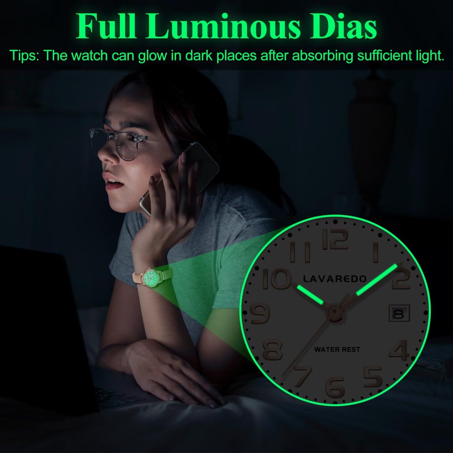 Elegant Gold Watches for Women Small Analog Watch, Waterproof Ladies Watches with Stainless Steel Expansion Band and Luminous Dial - Fashionable Christmas & Birthday Gifts for Women