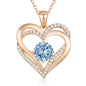 LOUISA SECRET Double Love Heart Birthstone Necklaces for Women, Birthday Gift for Girlfriend, Anniversary Jewelry Gift for Her, 925 Sterling Silver Jewelry Christmas Anniversary Birthday Present Gifts for Wife Girlfriend Mom Grandma Daughter