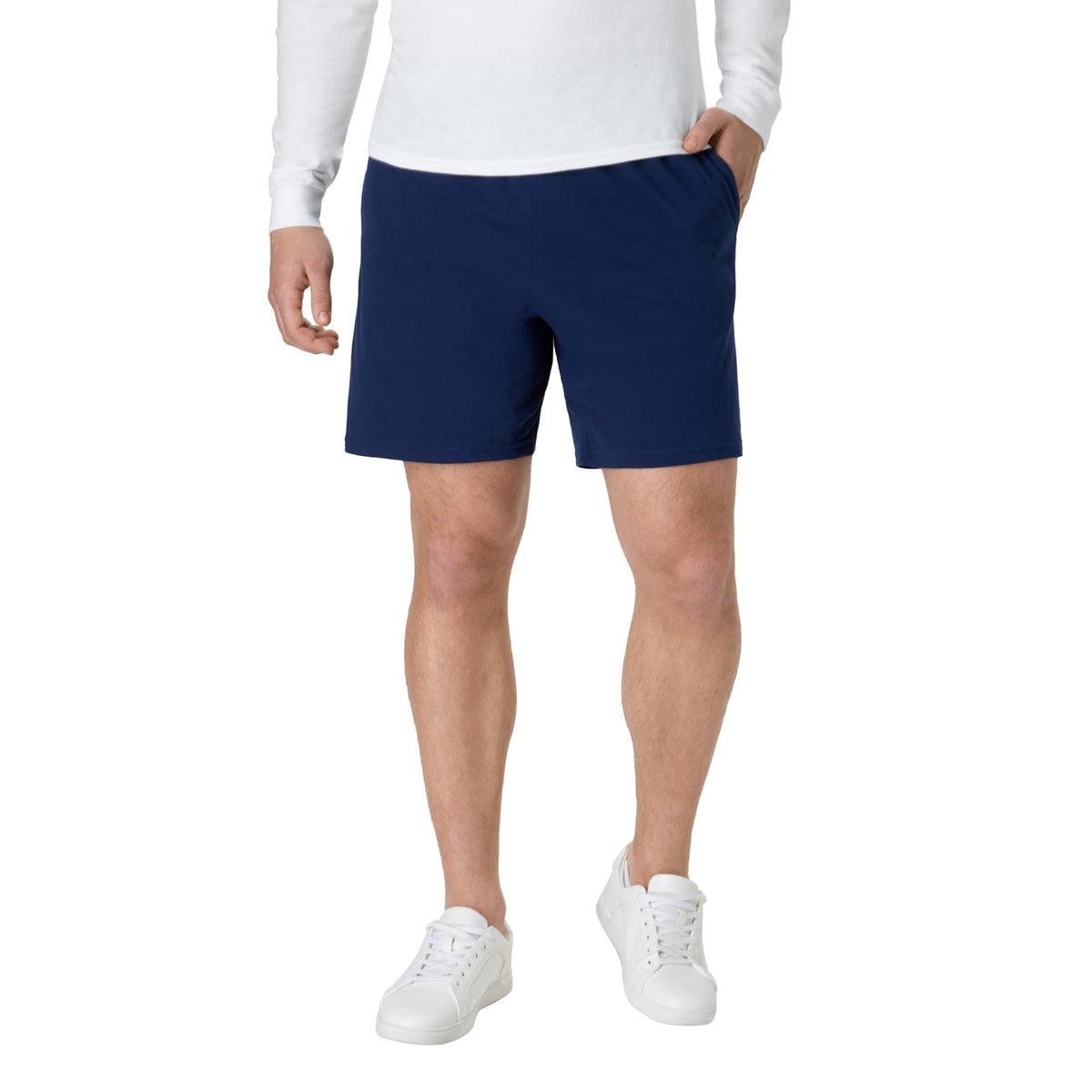 Hanes Mens Jersey Cotton With Pocket Workout-and-training-shorts, Navy, 3X-Large