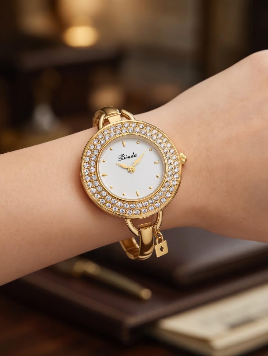 Binda Women's Quartz Watch – Stainless Steel Bracelet, Round Elegant Dial, Suitable for Daily and Formal Wear, Gift Box Included