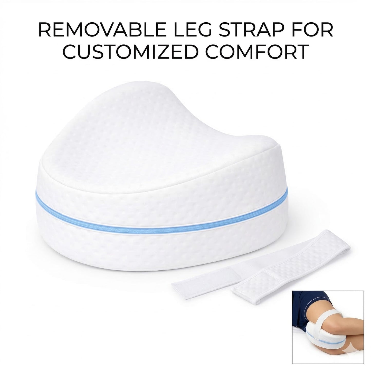 Contour Legacy Cool Leg & Knee Foam Support Pillow for Side Sleepers Soothing Relief for Back, Hips, Knees, Joints, Nerves & Muscles