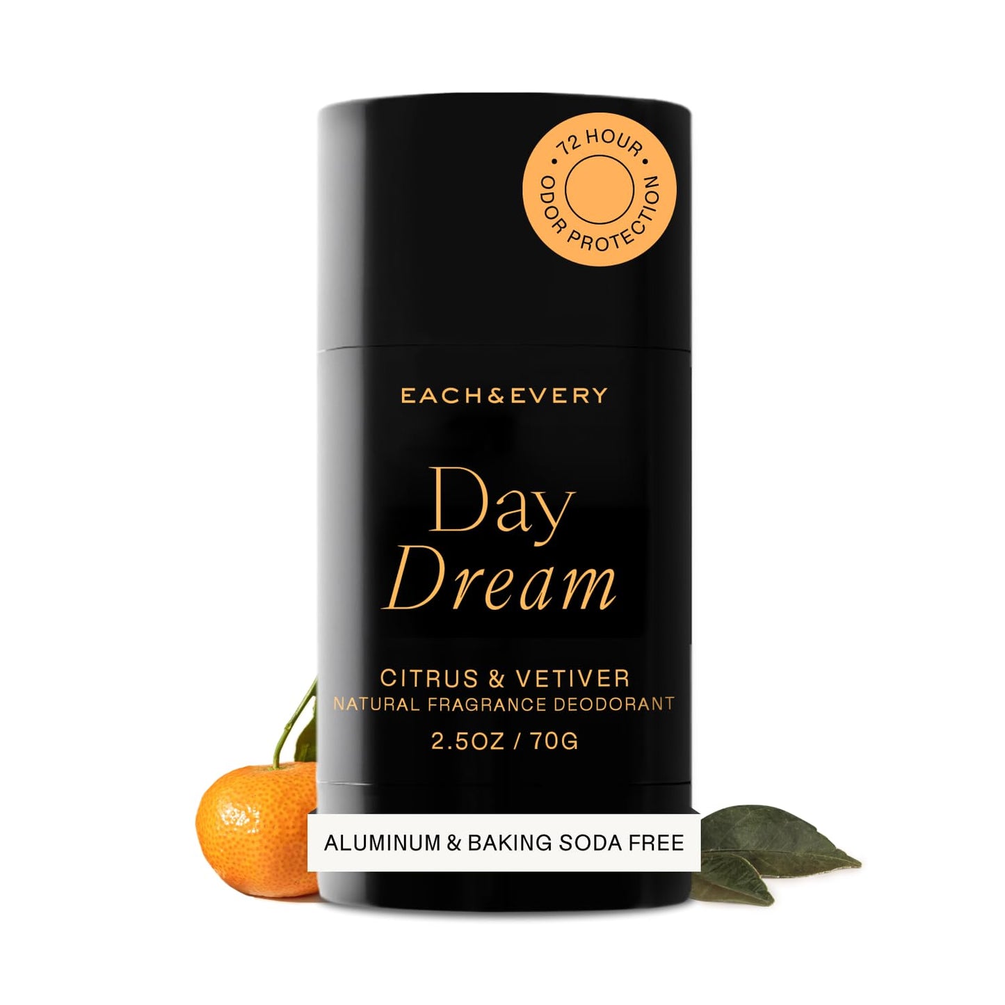 Each & Every Aluminum Free Deodorant for Women & Men – Natural Fragrance 72-Hr Odor Protection, Non-Toxic Deodorant for Sensitive Skin, EWG Verified, Baking Soda Free - Citrus & Vetiver Scent, 2.5oz