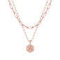 M MOOHAM Dainty Initial Necklaces for Women, 14K-Gold-Plated Layering Necklace for Women Cute Hexagon Letter Initial Necklace Layered Necklaces for Womens Teen Girl Gifts