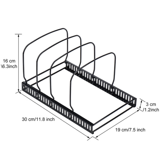 Adjustable Cookware Organizer Rack for Pots, Pans & Lids