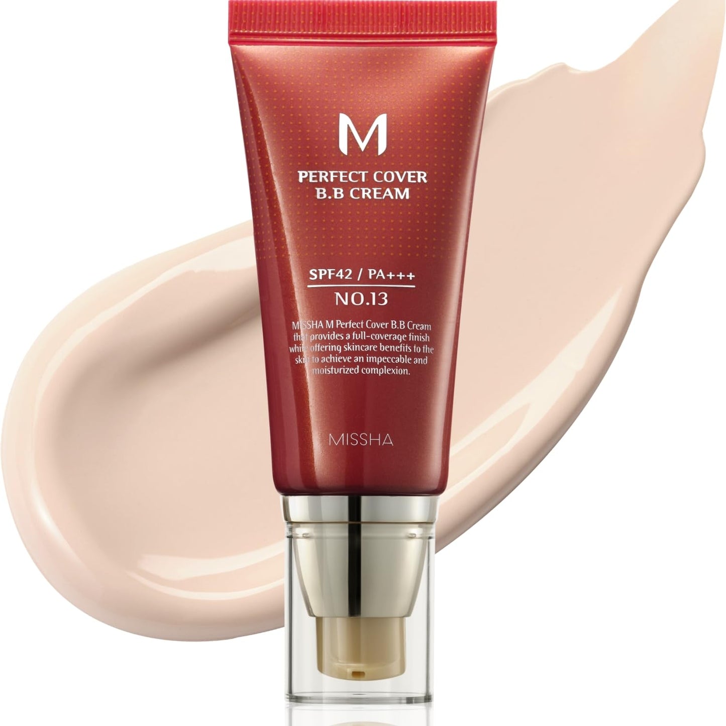 MISSHA M Perfect Cover BB Cream No.23 Natural Beige -Light/Medium with Cool/Neutral Undertone SPF 42 PA +++ 1.69 Fl Oz - Tinted Moisturizer for face with SPF