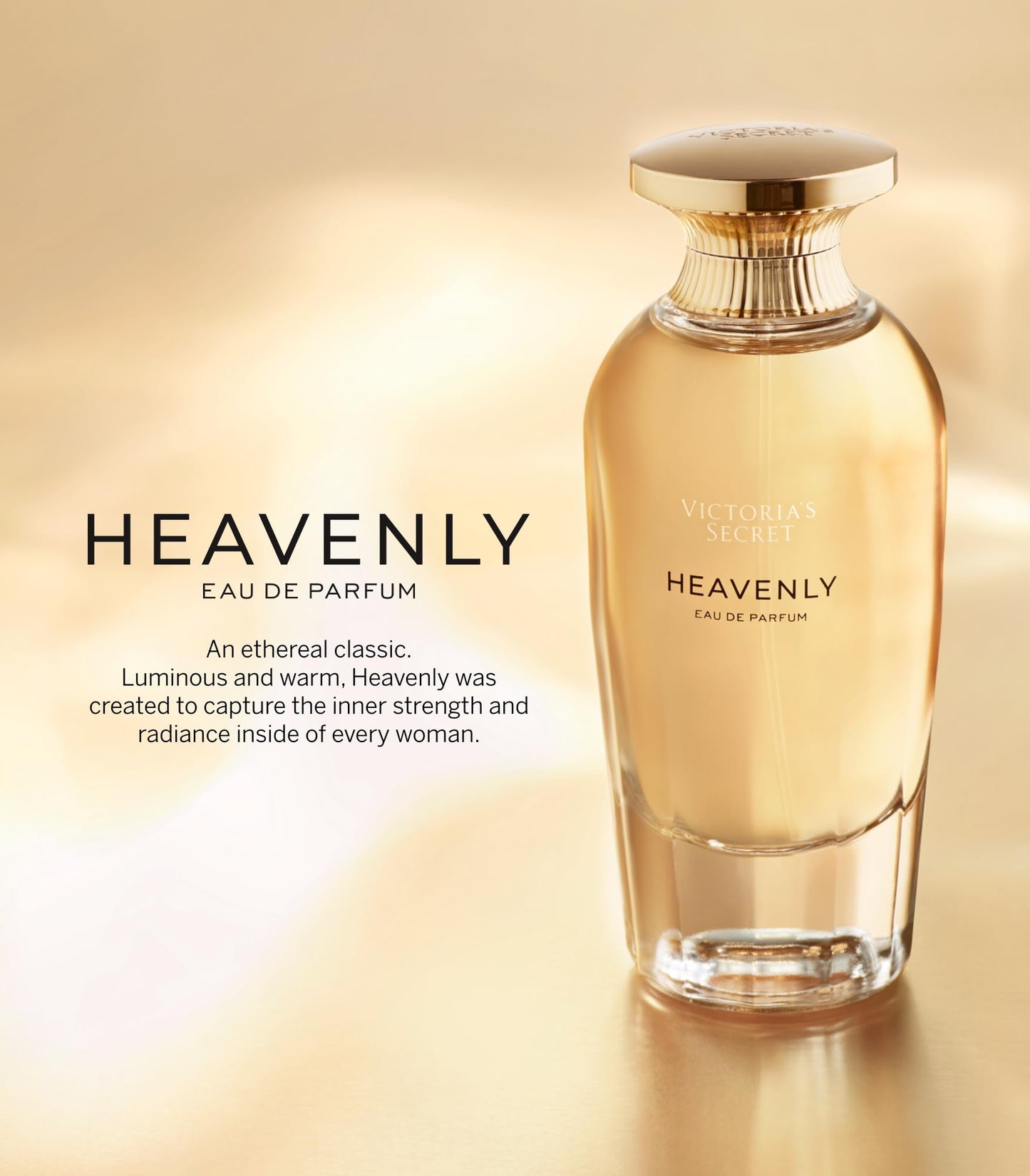Victoria's Secret Heavenly Eau de Parfum, Notes of Gold Musk, Vanilla Sandalwood & White Jasmine, Perfumes for Women (3.4 oz)