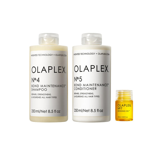 Olaplex Wash and Shine Hair Kit: N°.4, 5, 7, Shampoo & Conditioner Set | Cleanse, Hydrate, & Control Frizz Up to 72 Hours | Bonding Oil for Shine & Protect | For Coily, Curly, Straight, and Wavy