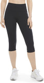 Energy Zone Women's High Waist Fitted Crop Leggings Deep Black L (Open Box)
