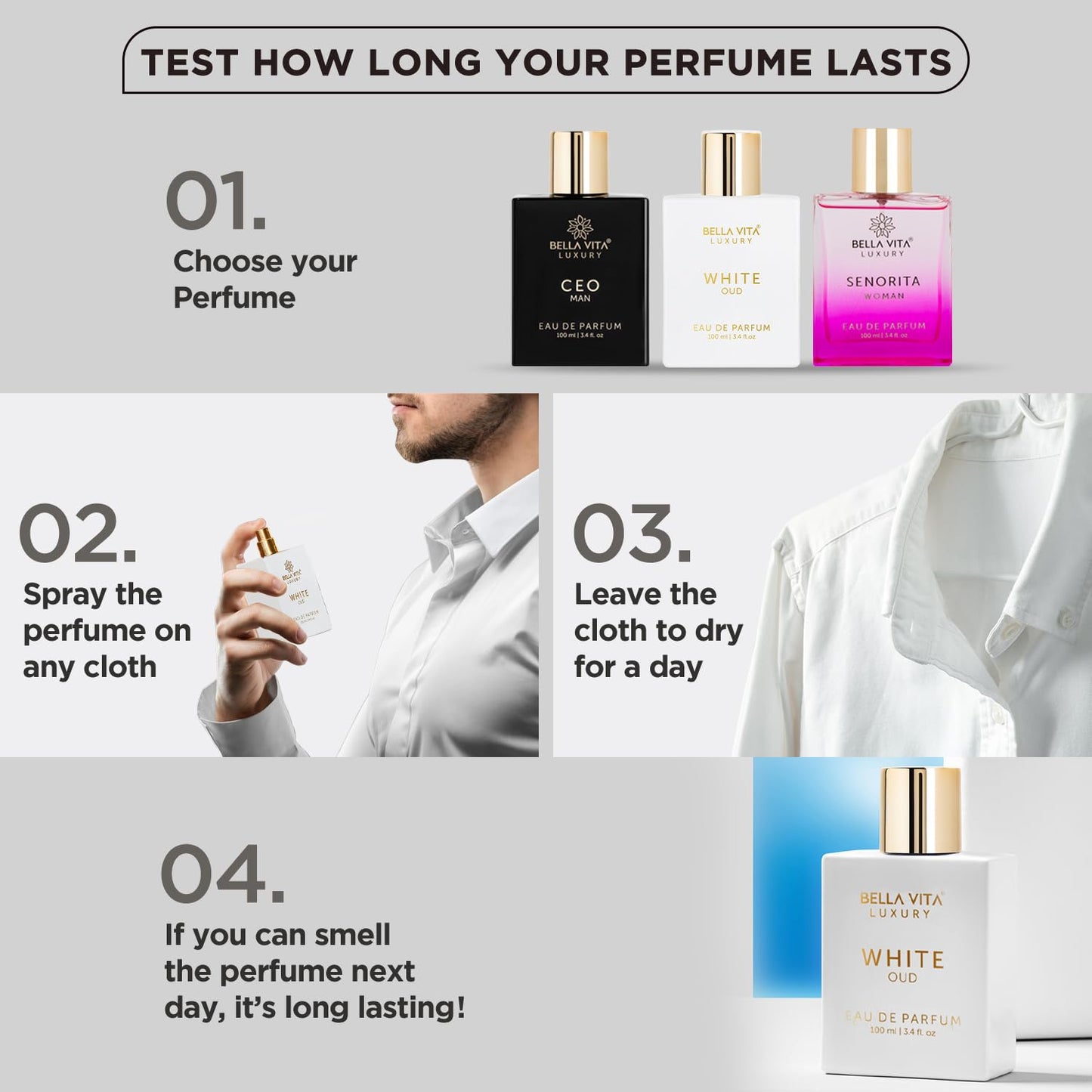 Bellavita Luxury Honey Oud Eau de Parfum | 100 ml (3.4 fl.oz.) | Perfume for Men and Women | Sweet Honey, Bergamot, Oud, and Amber Notes | Women's Day Special