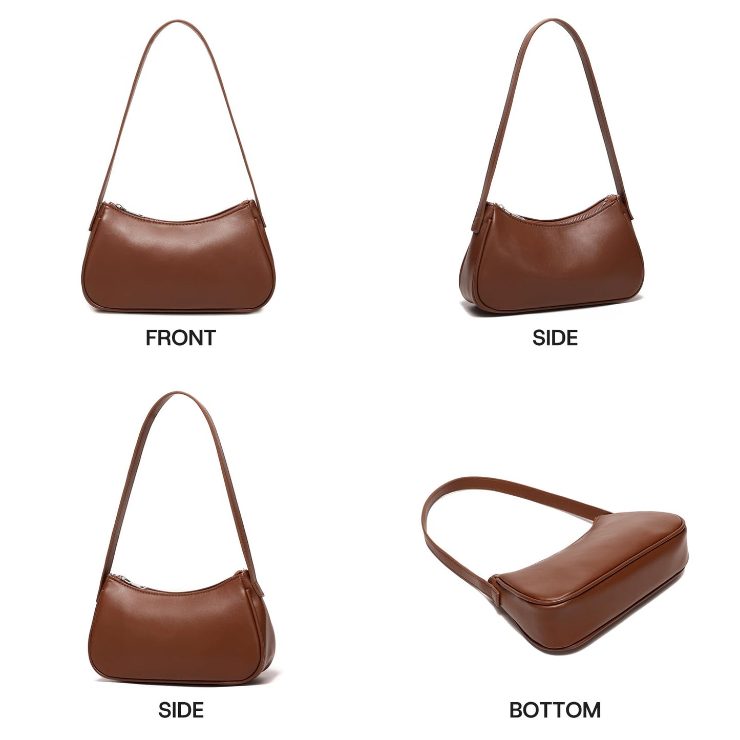 Small Shoulder Bag for Women Cute Mini Purse Trendy Vegan Leather Y2k Crescent Handbag